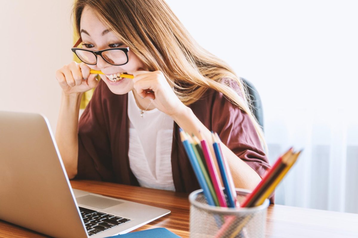 Laptop, Woman, Education image.
